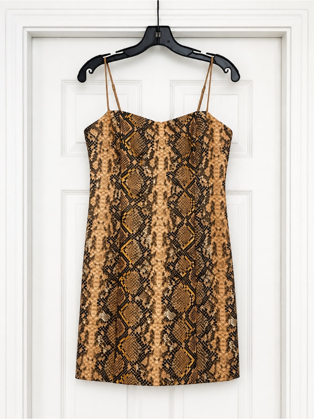 Likely Tan/Brown Snake-Print Mini Slip Dress